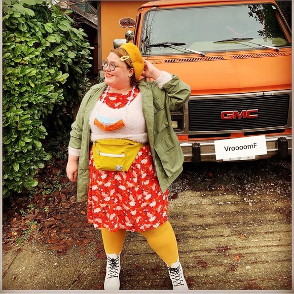 XL old navy marigold print swing dress - Picture 3 of 8